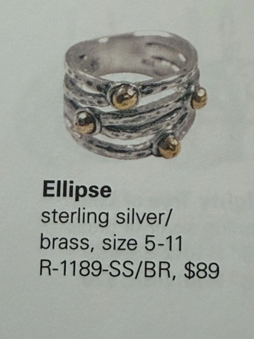 Grace & Heart G&H ECLIPSE Ring SIZE 5 Jewelry .925 Sterling Silver Brass R1189